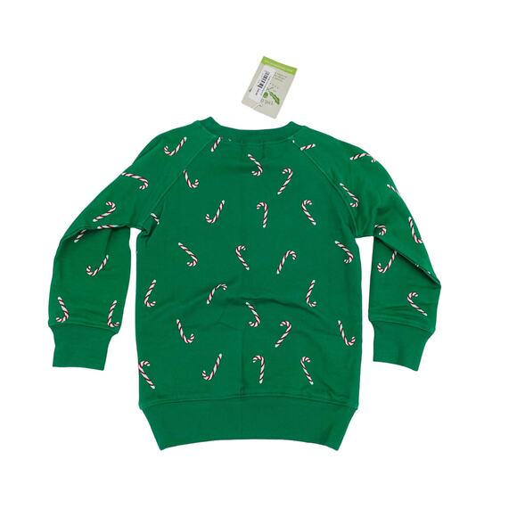NWT The Oaks Apparel 12M Candy Cane Sweatshirt in Green - Picture 2 of 4